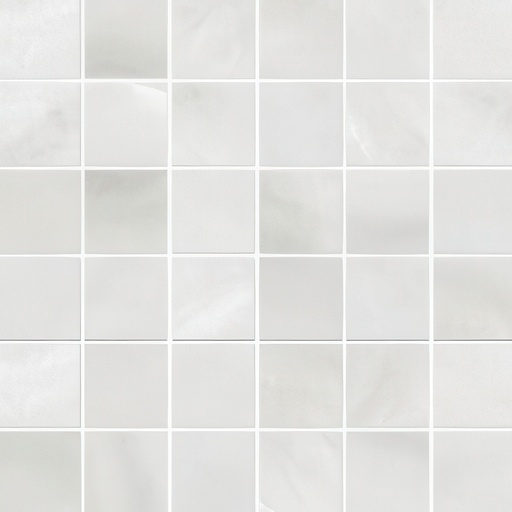 Mozart 2x2 Honed or Polished Marble Look Porcelain Mosaic Tile (Mozart: Onyx Nuvolato, Polished)