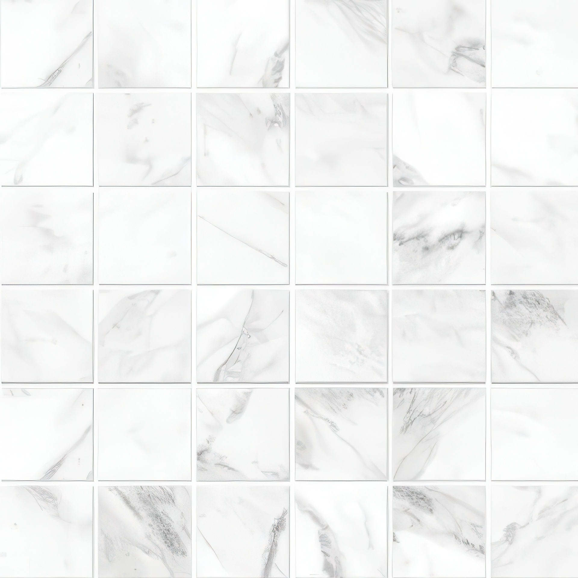 Mozart 2x2 Honed or Polished Marble Look Porcelain Mosaic Tile (Mozart: Statuarietto, Polished)