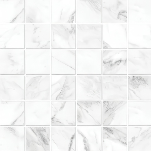 Mozart 2x2 Honed or Polished Marble Look Porcelain Mosaic Tile (Mozart: Statuarietto, Honed)
