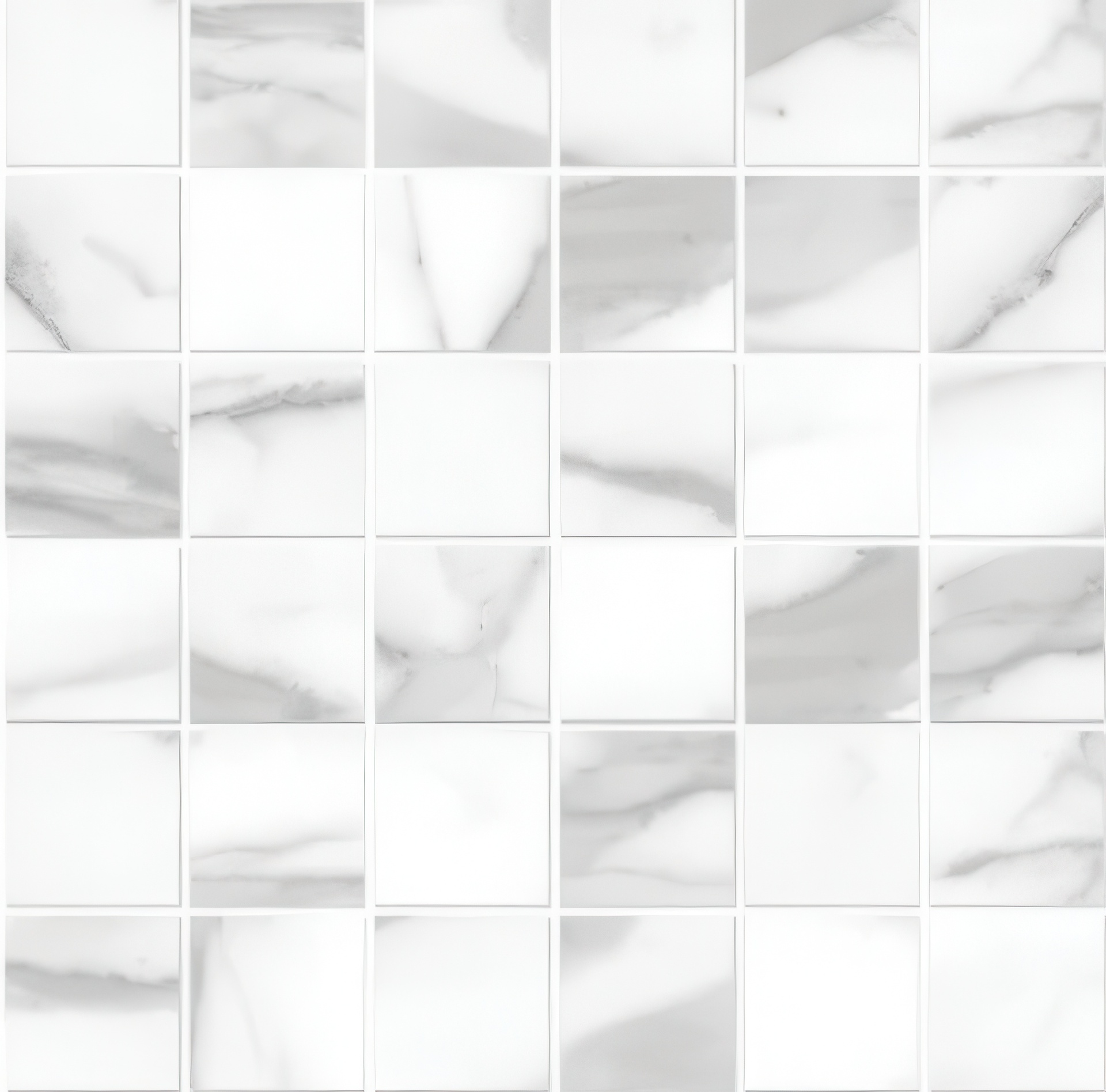 Mozart 2x2 Honed or Polished Marble Look Porcelain Mosaic Tile (Mozart: Satuario Nuovo, Honed)