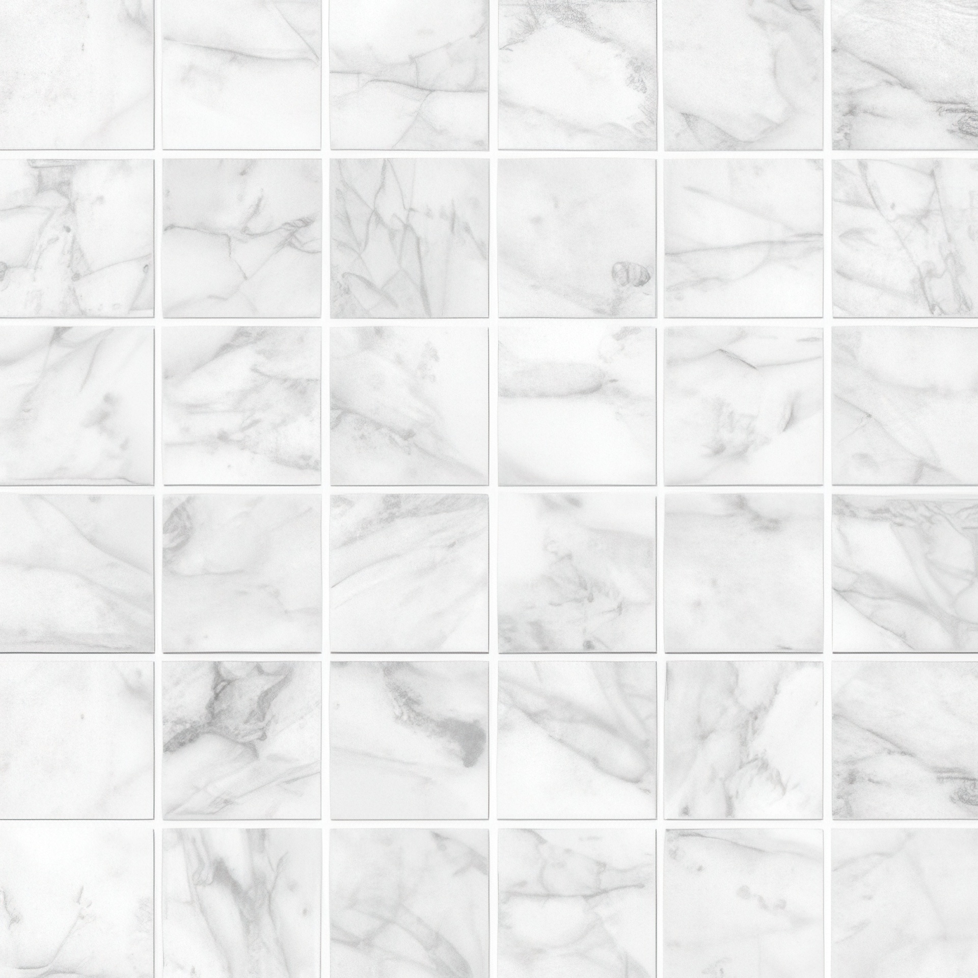 Mozart 2x2 Honed or Polished Marble Look Porcelain Mosaic Tile (Mozart: Carrara Gioia, Polished)