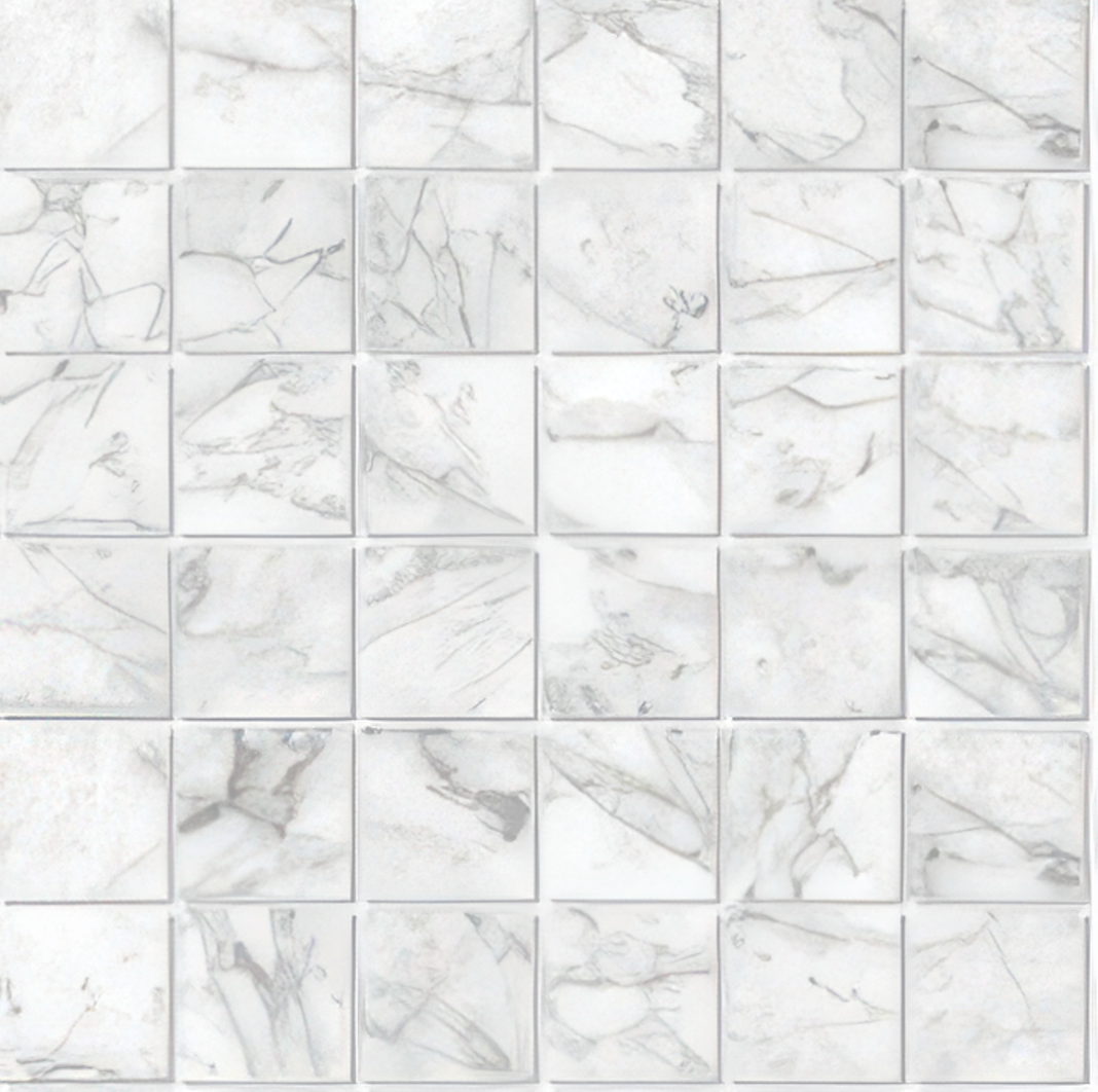 Mozart 2x2 Honed or Polished Marble Look Porcelain Mosaic Tile (Mozart: Carrara Gioia, Honed)