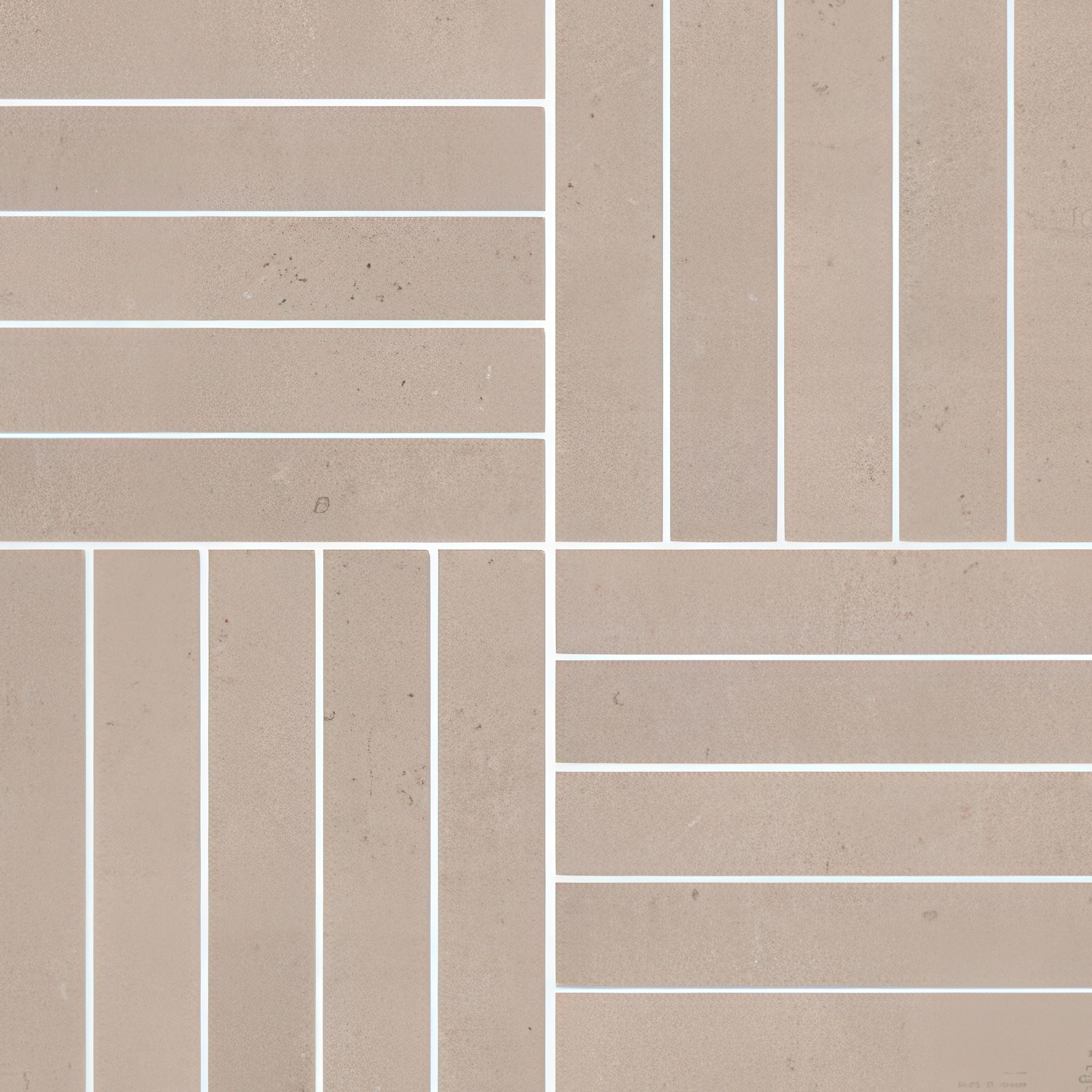 Paradise 1x6 Parquete Matte Concrete Look Porcelain Mosaic Tile (Paradise: Moon)
