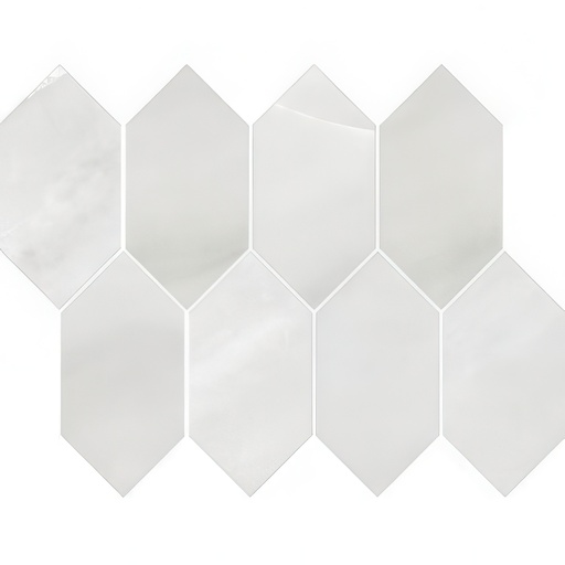 Mozart 3X6 Elongated Hexagon Honed or Polished Marble Look Porcelain Tile (Mozart: Onyx Nuvolato, Honed)