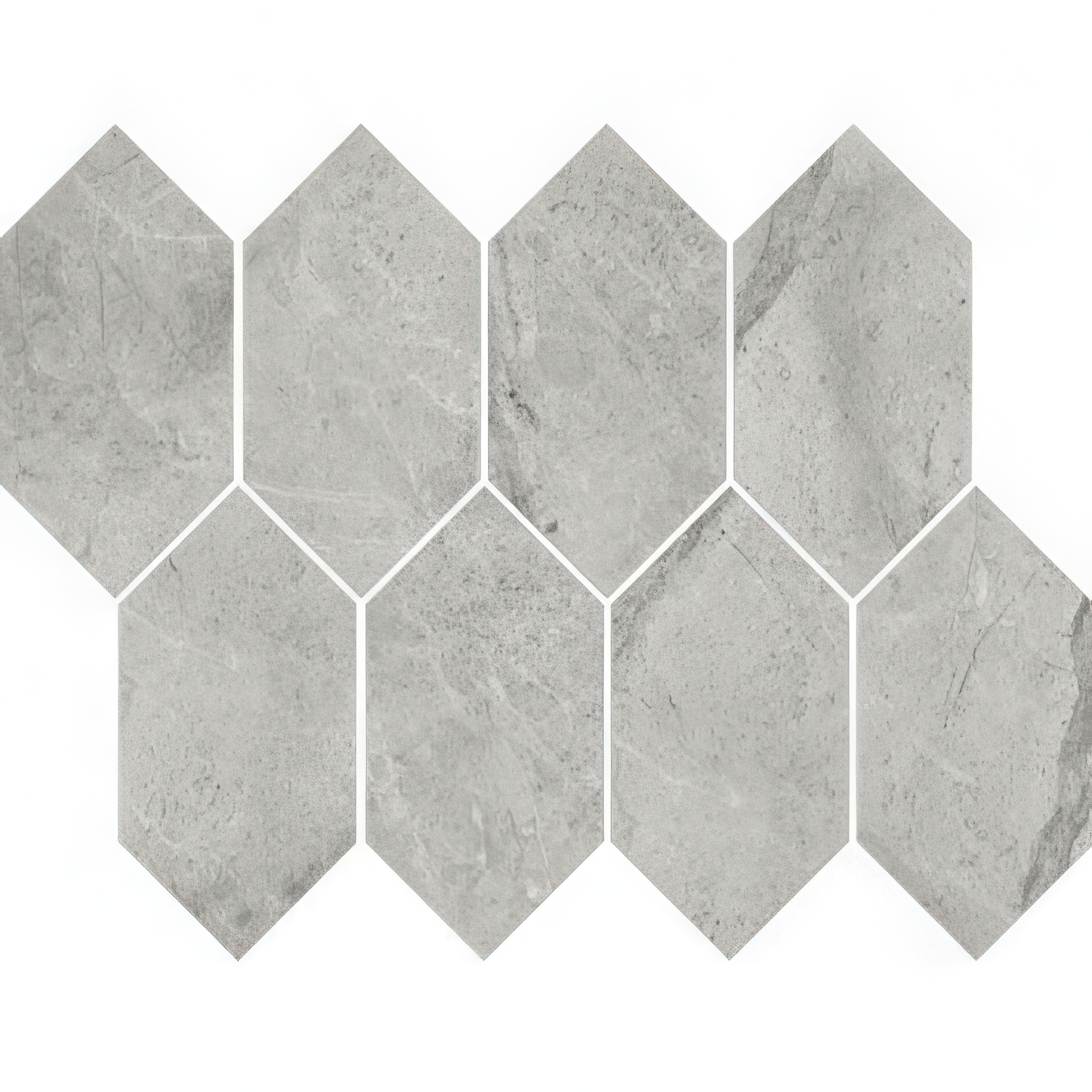 Mozart 3X6 Elongated Hexagon Honed or Polished Marble Look Porcelain Tile (Mozart: Paradiso Argento, Polished)