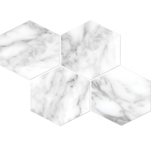 Mozart 6in Hexagon Honed or Polished Marble Look Porcelain Tile (Mozart: Arabescato, Honed)