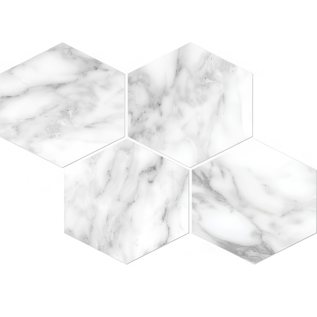 Mozart 6in Hexagon Honed or Polished Marble Look Porcelain Tile
