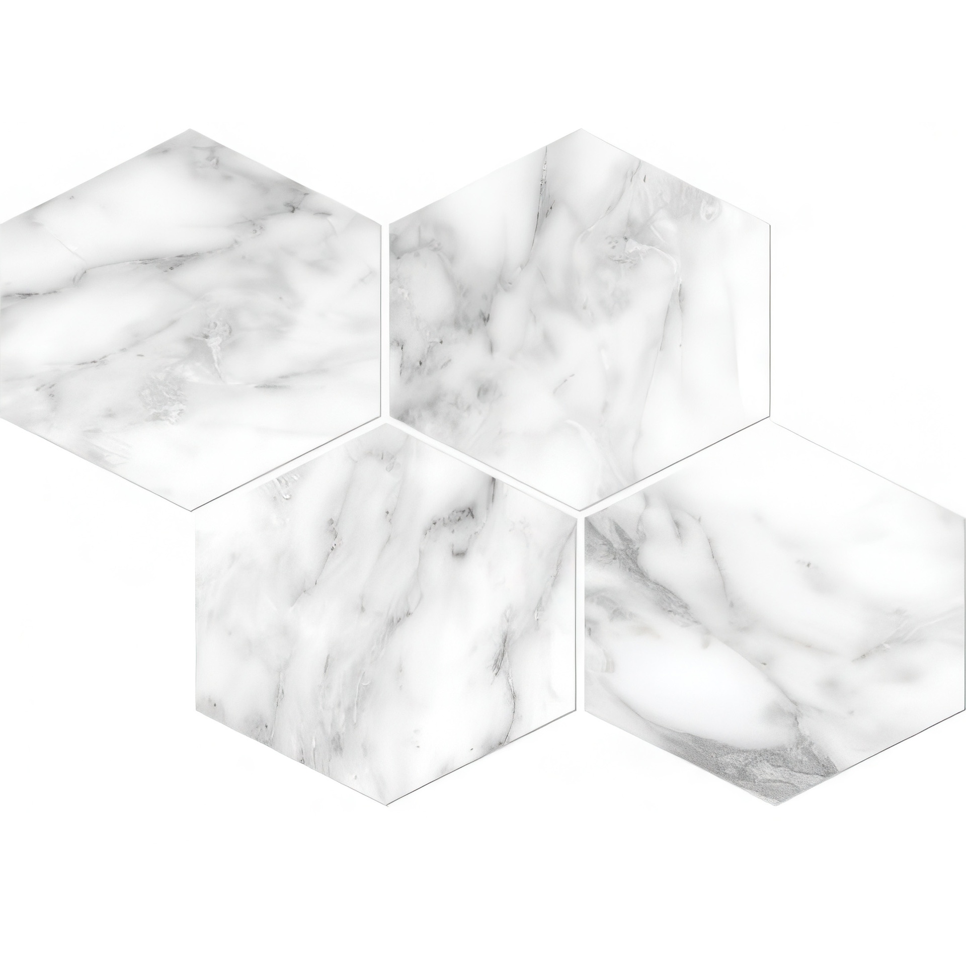 Mozart 6in Hexagon Honed or Polished Marble Look Porcelain Tile (Mozart: Arabescato, Polished)