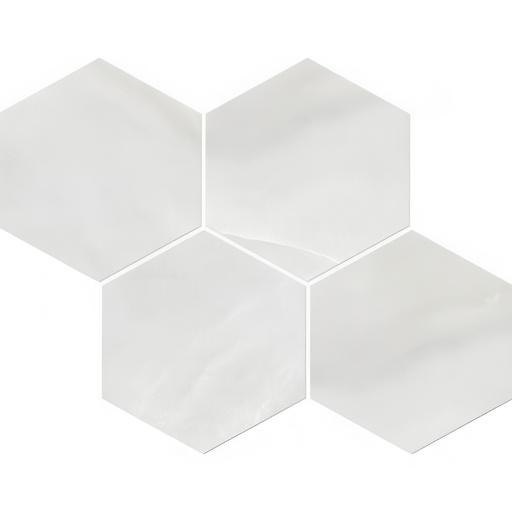 Mozart 6in Hexagon Honed or Polished Marble Look Porcelain Tile (Mozart: Onyx Nuvolato, Honed)