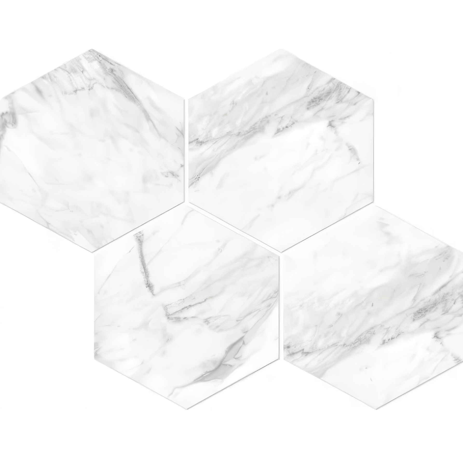 Mozart 6in Hexagon Honed or Polished Marble Look Porcelain Tile (Mozart: Statuarietto, Honed)