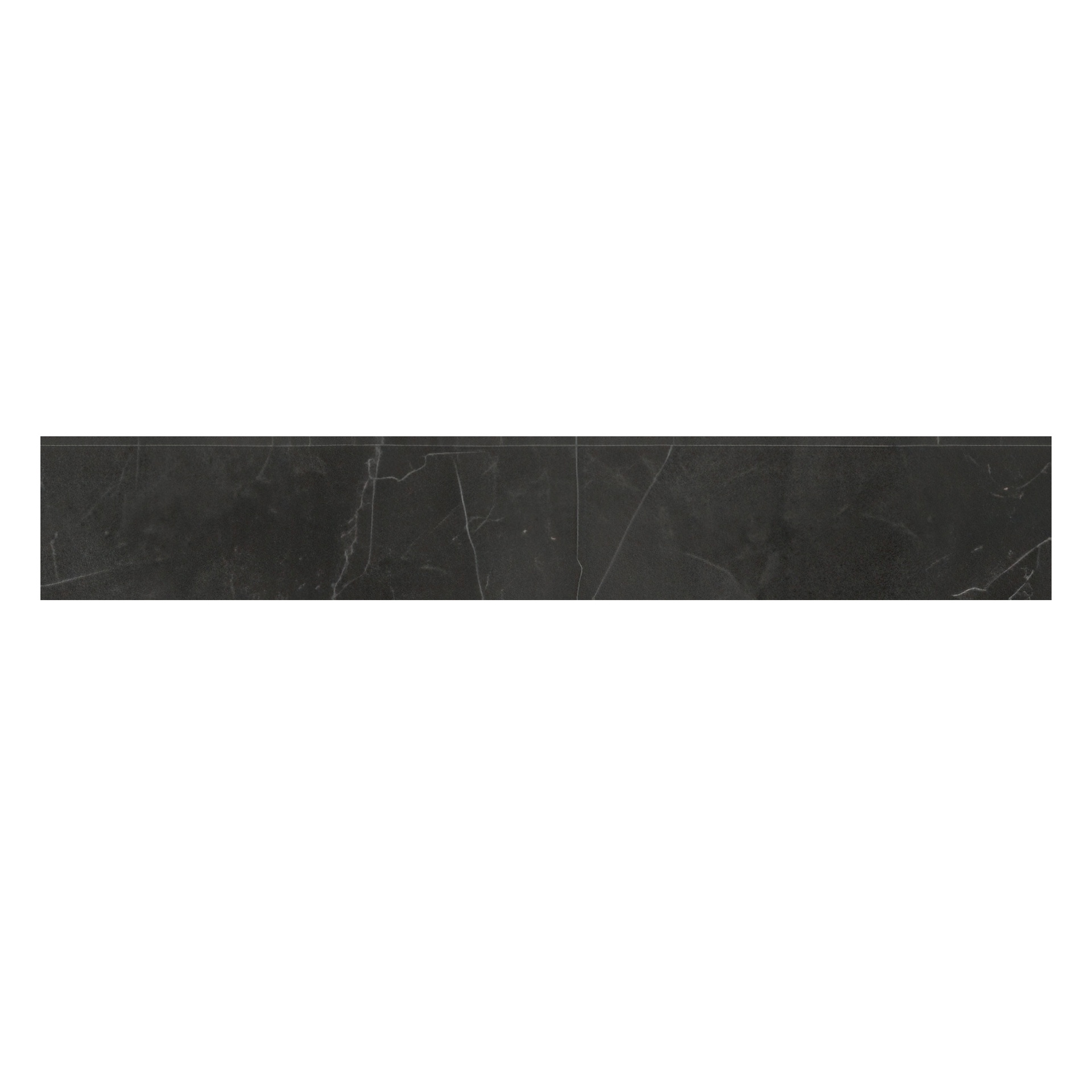 Mozart 4x24 Honed or Polished Marble Look Porcelain Bullnose Tile (Mozart: Nero Venato, Polished)
