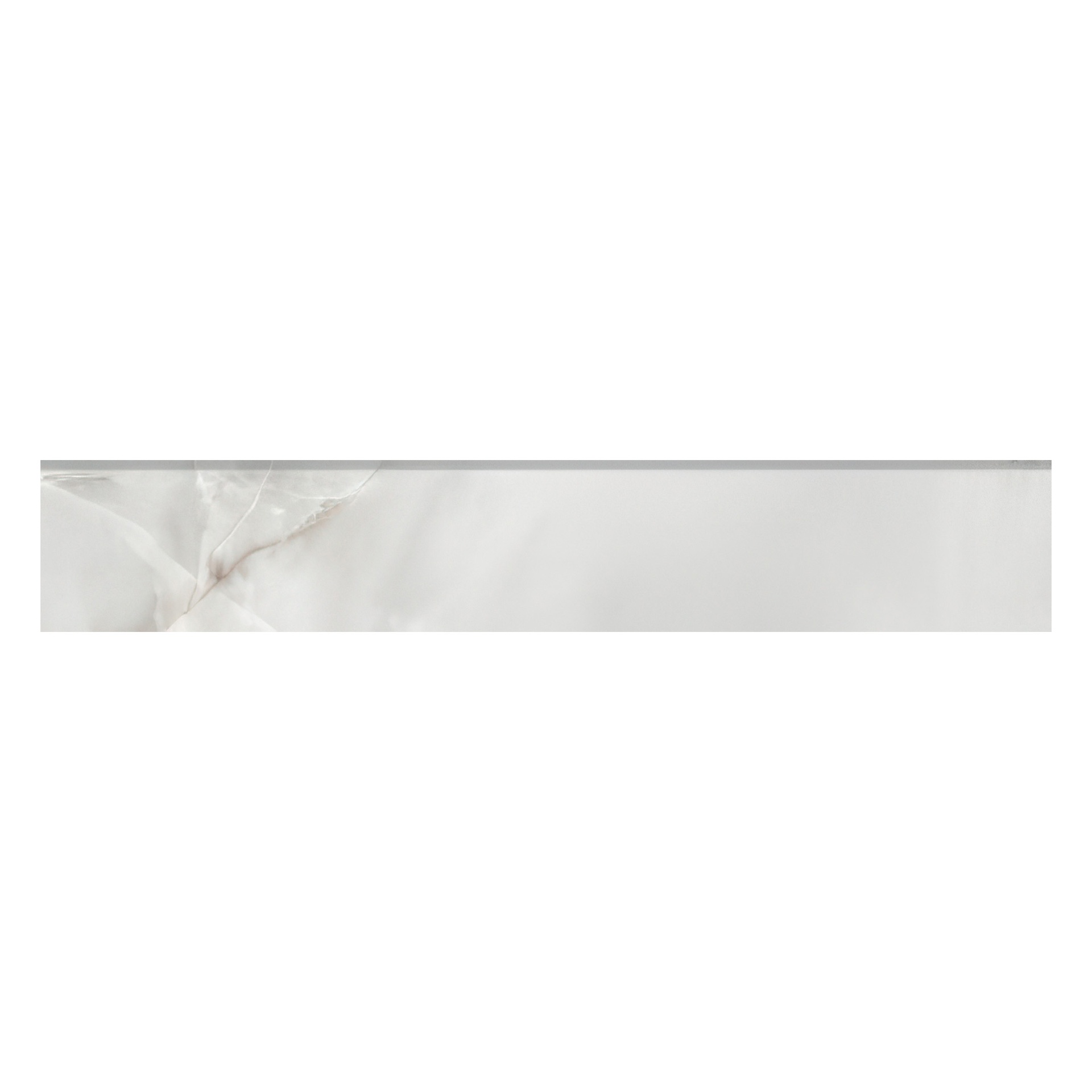 Mozart 4x24 Honed or Polished Marble Look Porcelain Bullnose Tile (Mozart: Onyx Nuvolato, Polished)