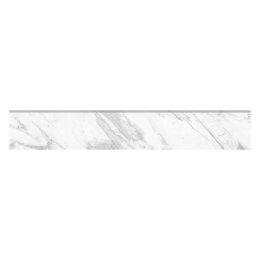 Mozart 4x24 Honed or Polished Marble Look Porcelain Bullnose Tile (Mozart: Statuarietto, Polished)