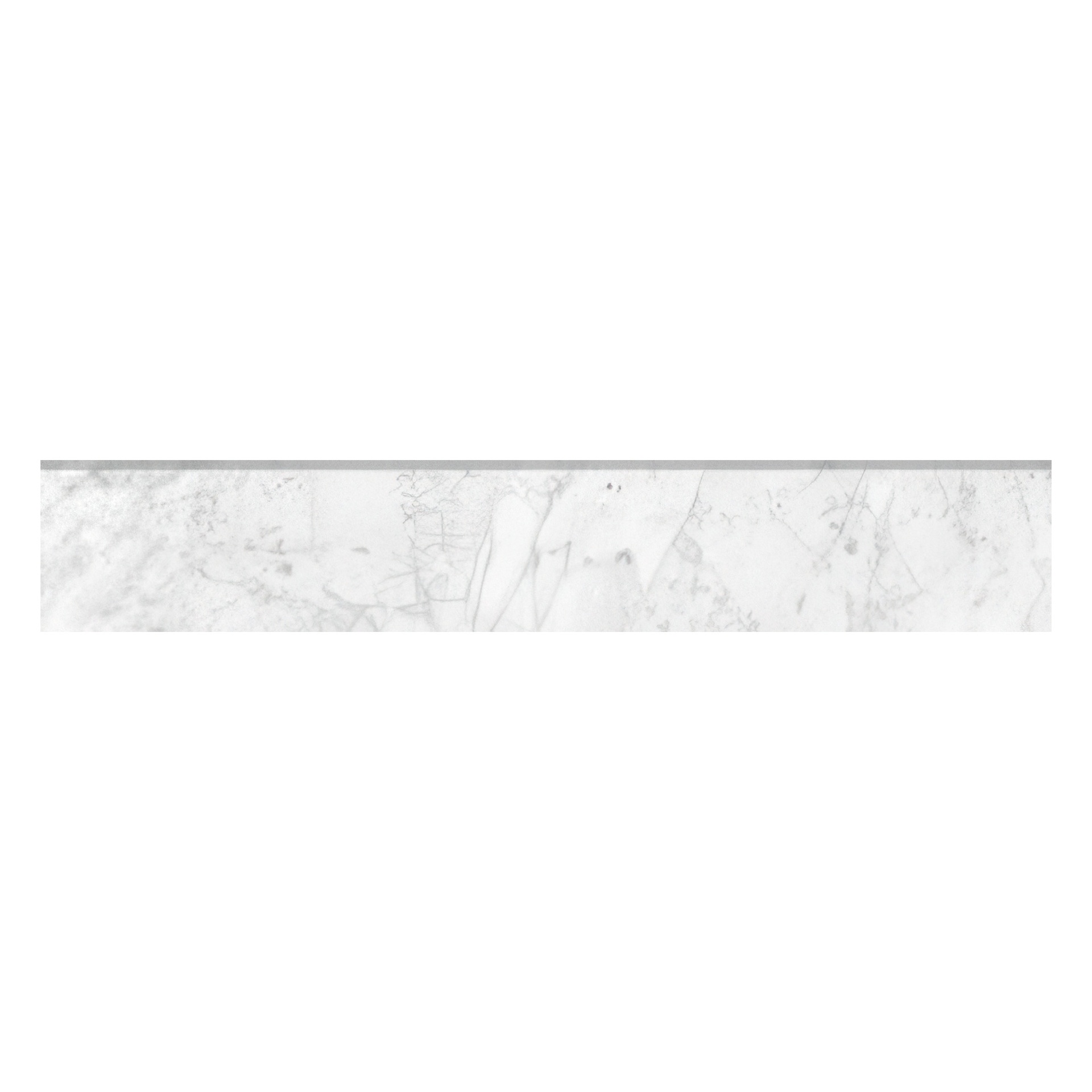 Mozart 4x24 Honed or Polished Marble Look Porcelain Bullnose Tile (Mozart: Carrara Gioia, Polished)