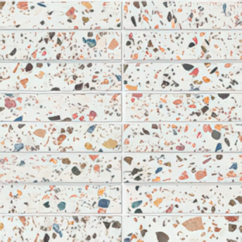 Terrazzo 1.5 x 6 Stacked Matte Porcelain Mosaic Tile (Terrazzo: Ice)