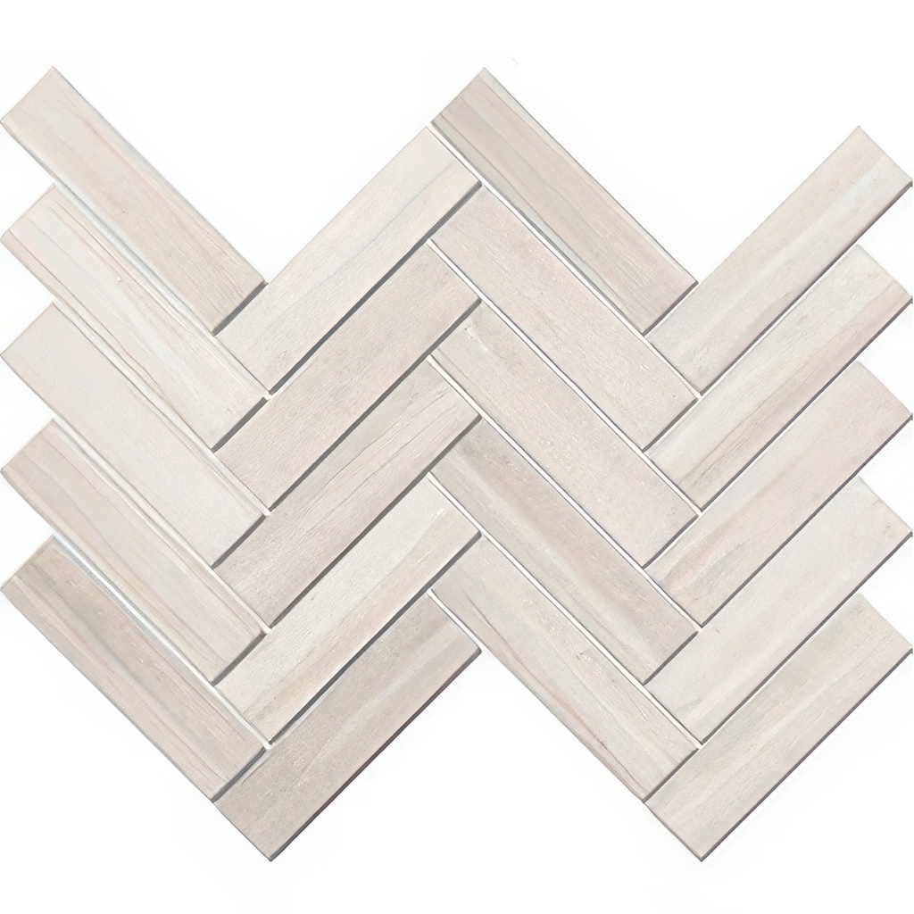 Torrent 1.5x6 Herringbone Natural or Lappato Finish Travertine Look Porcelain Mosaic Tile