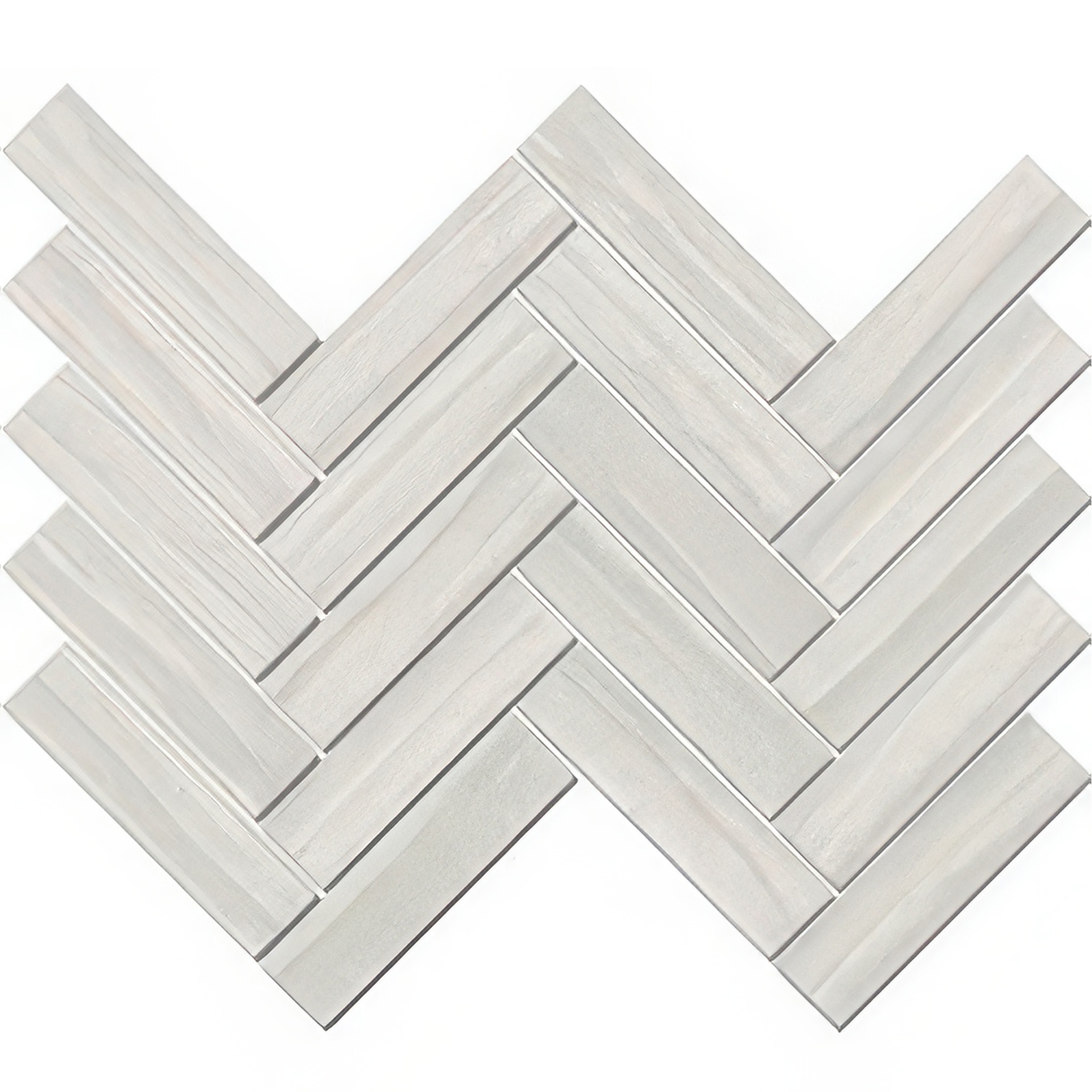 Torrent 1.5x6 Herringbone Natural or Lappato Finish Travertine Look Porcelain Mosaic Tile (Torrent: Grigio, Natural)