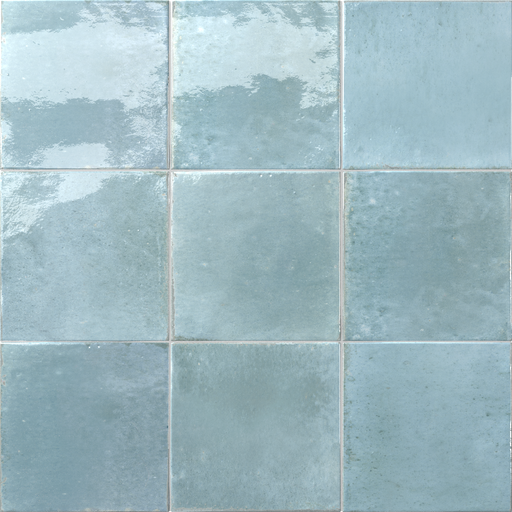 Aveline 6x6 Glossy Zellige Look Porcelain Tile (Aveline - Agua)