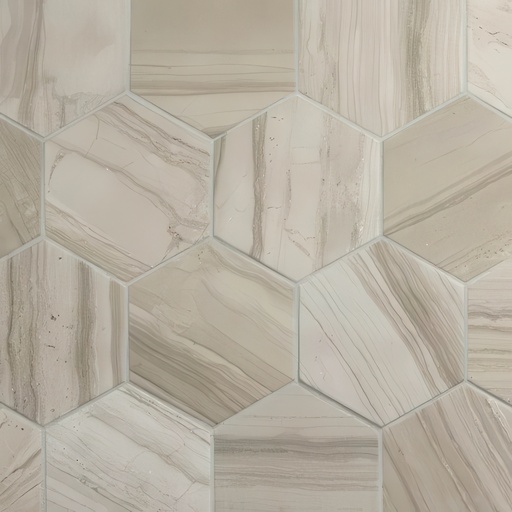 Striation 4.5x4 Hexagon Matte Marble Look Porcelain Tile